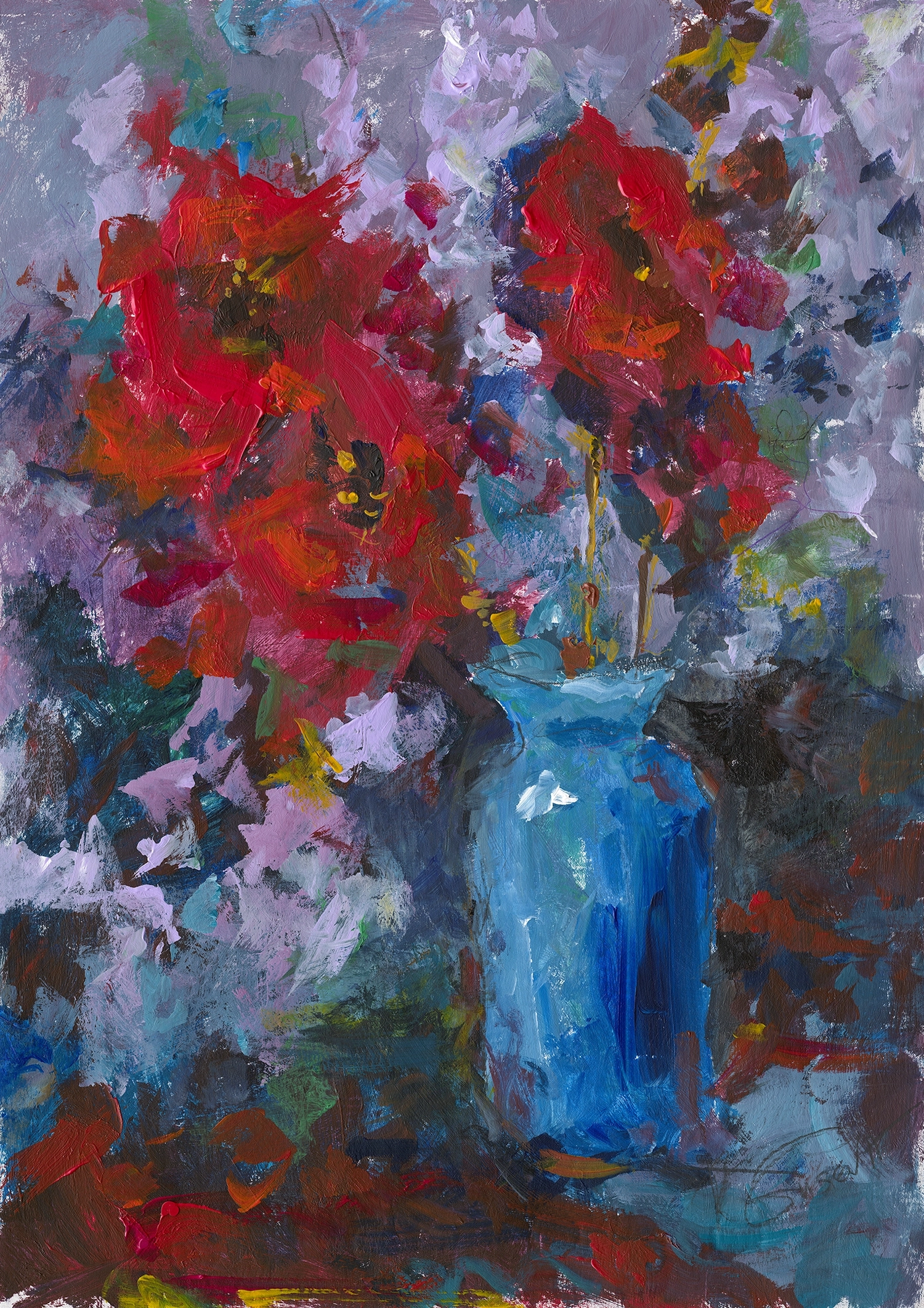 Bouquet in a Blue Vase